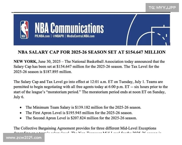 NBA工资帽升至1.87亿美元 奢侈税线突破2.3亿大关引发关注